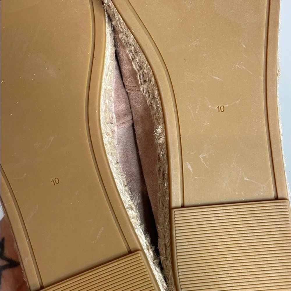Tory Burch | Women’s Stud Pearls Logo Suede Espadrilles in Meadowsweet Size 10